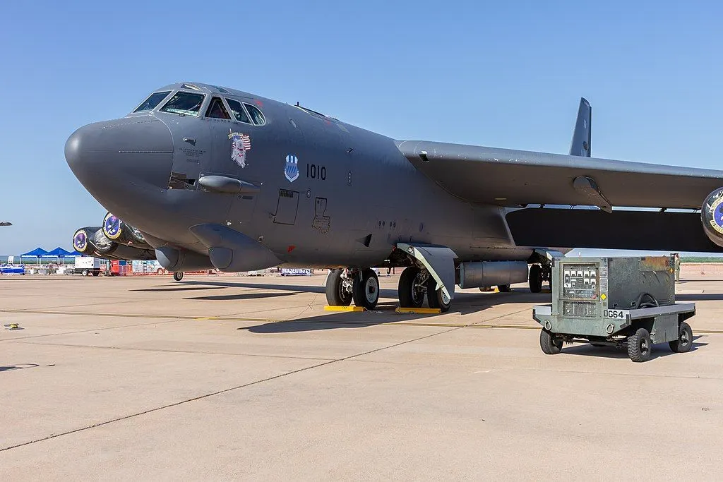 B52 Stratofortress which has been designated to carry 4 Air launched Hypersonic missiles AKA Rapid Response Weapons (ARRW)