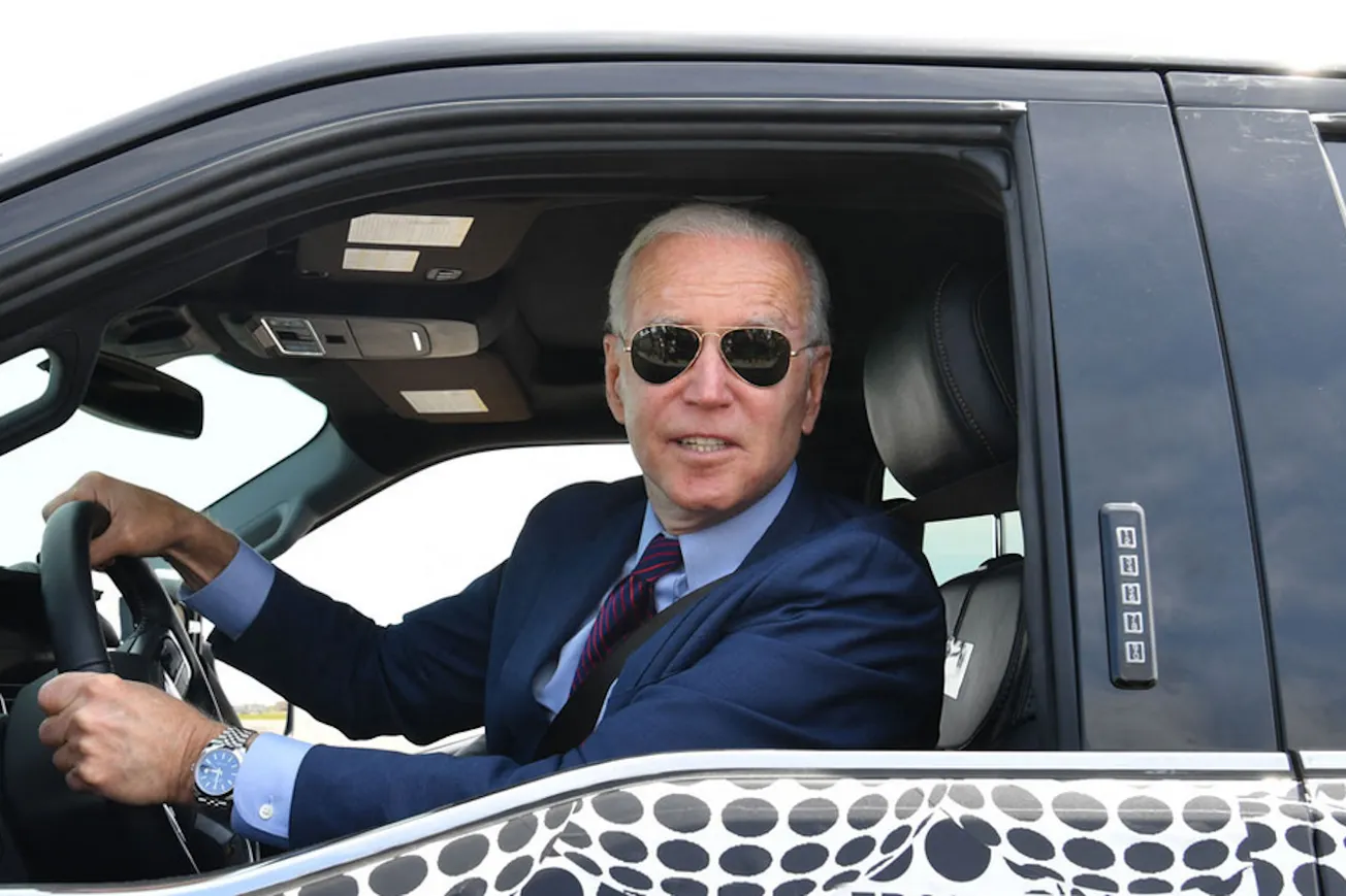Legacy Manufacturer Slashes Production Of EV Truck Biden Drove to Promote Green Agenda