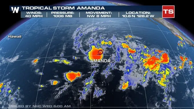 Tropical Storm Amanda Forms In Pacific, Poses No Threat To Land