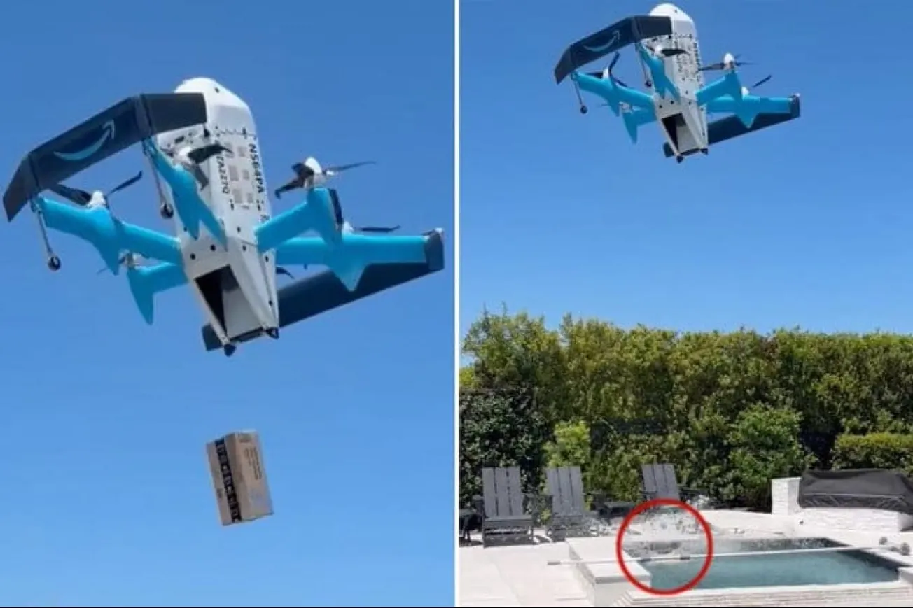 Amazon Drone Accidentally Drops Package Into Texas Swimming Pool