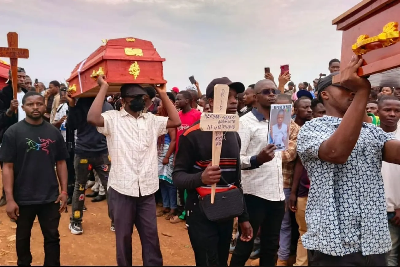 Watch: Congo School Fire- Families Bury 27 Students Following Tragic Blaze