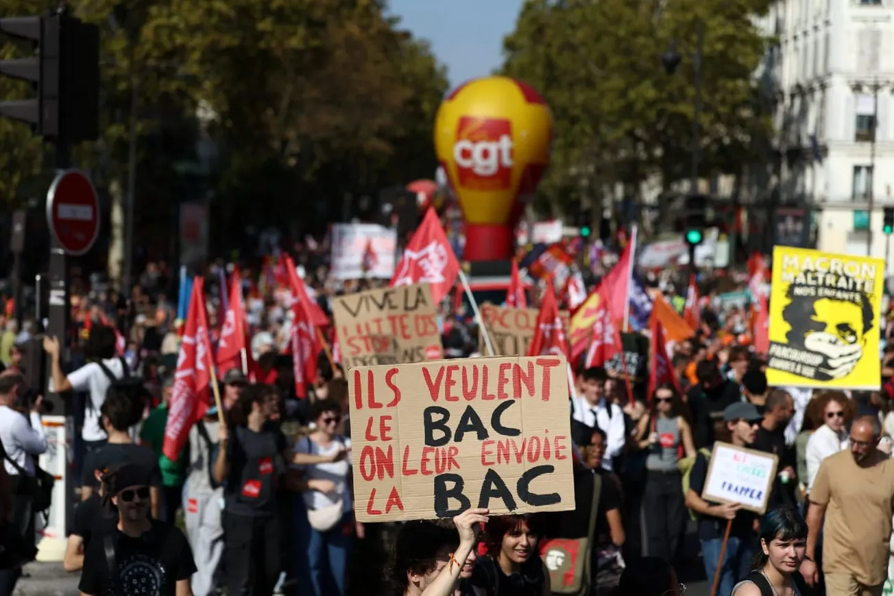 Watch: French Students Set Trash Bins Ablaze In Protests Over School Funding