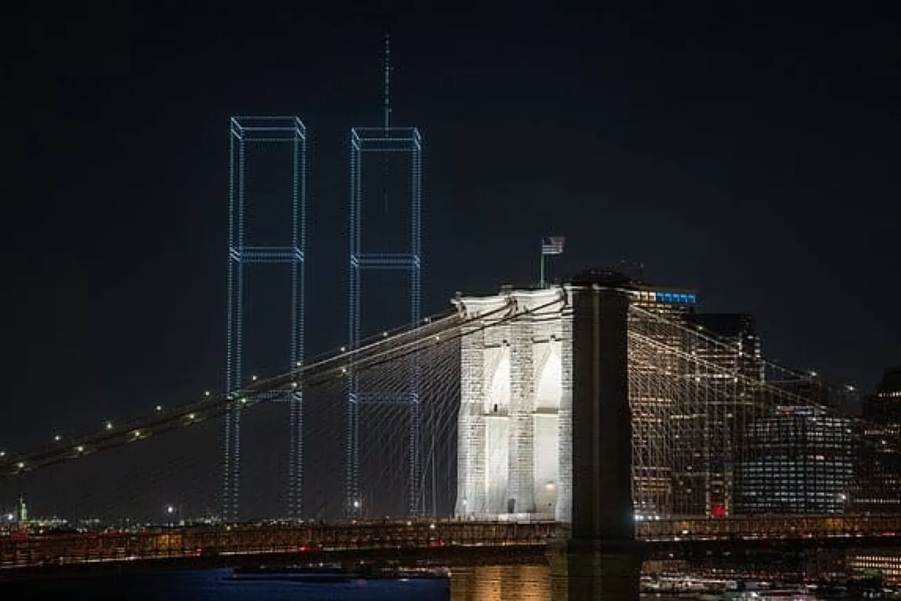 New York Drone Show Recreates Twin Towers For 9/11 Anniversary Tribute