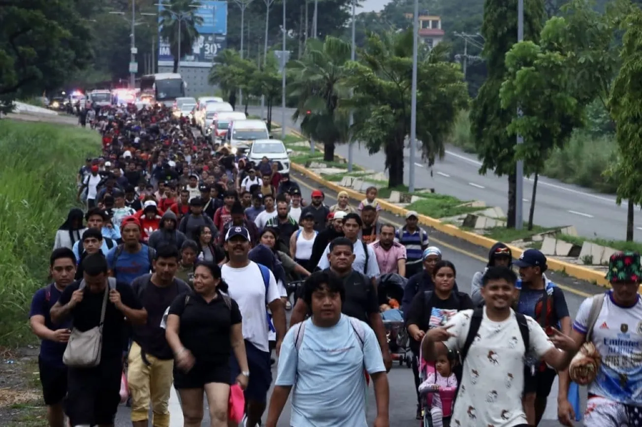 Watch: In Pursuit Of Asylum, Honduran Migrants March North Through Mexico