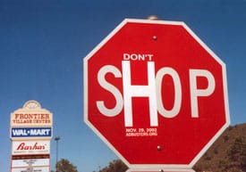 Don't Shop sign