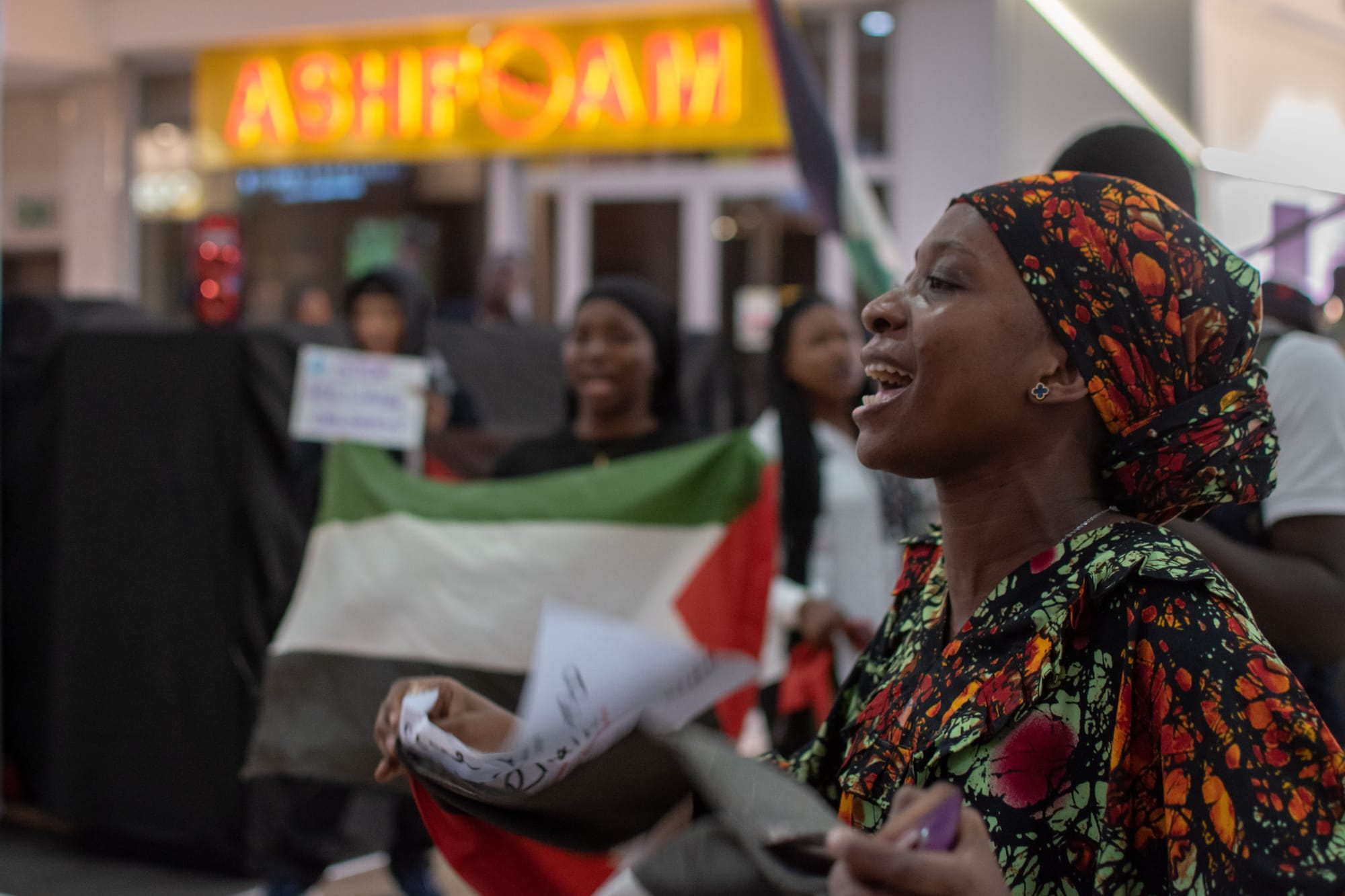 Accra, Ghana – September 17, 2025_ Activists gather to protest the Israeli film festival organised by the Israeli Embassy in Ghana with calls for an end to the Gaza genocide.