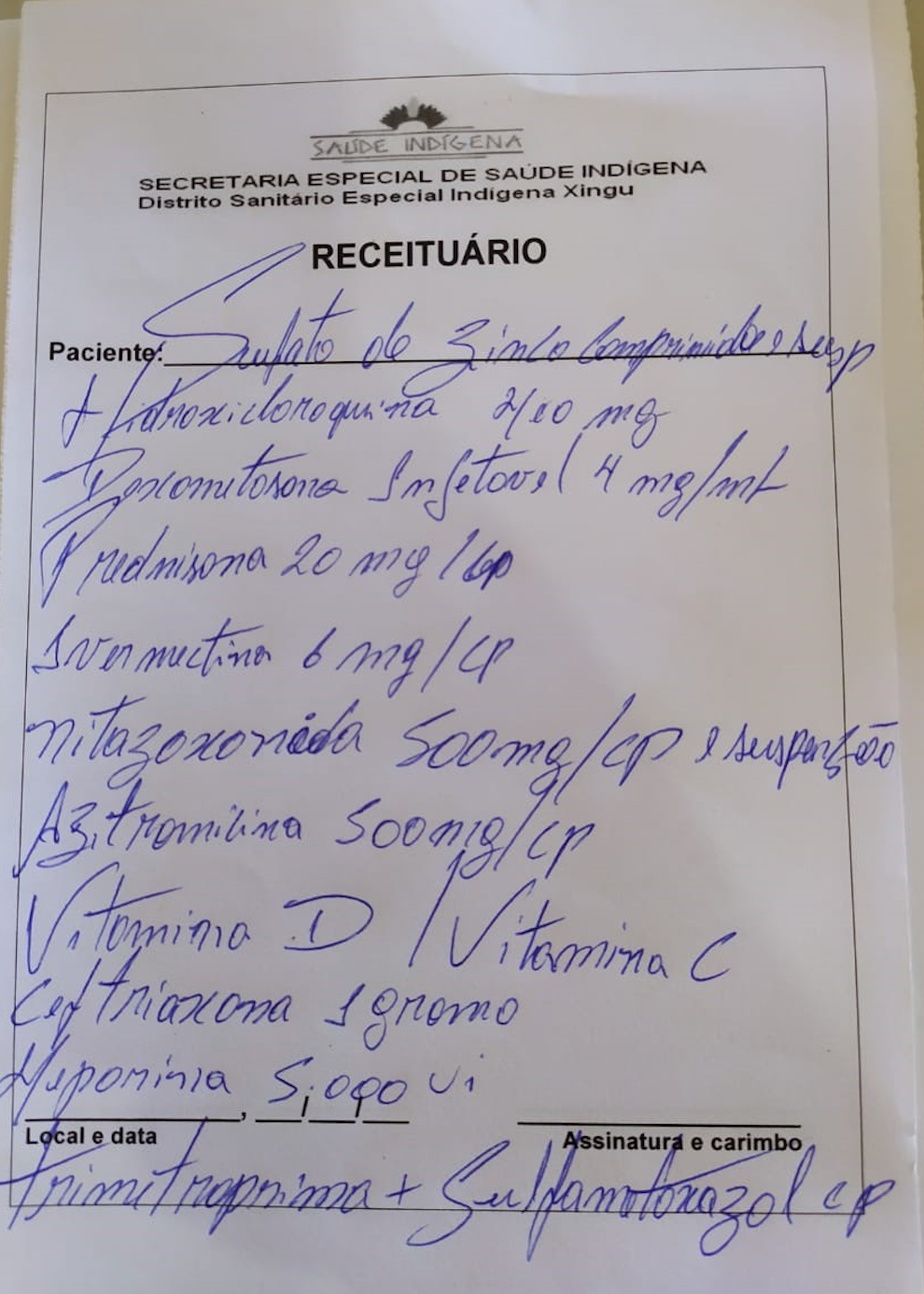 Foto da receita médica