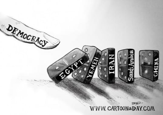 Democracy Dominoes/Bryant Arnold/CartoonADay.com