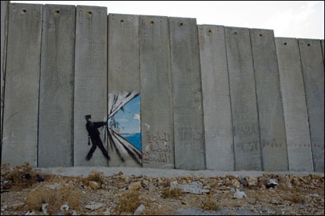 Freedom: Banksy’s painting in the Wall in the West Bank, Palestine