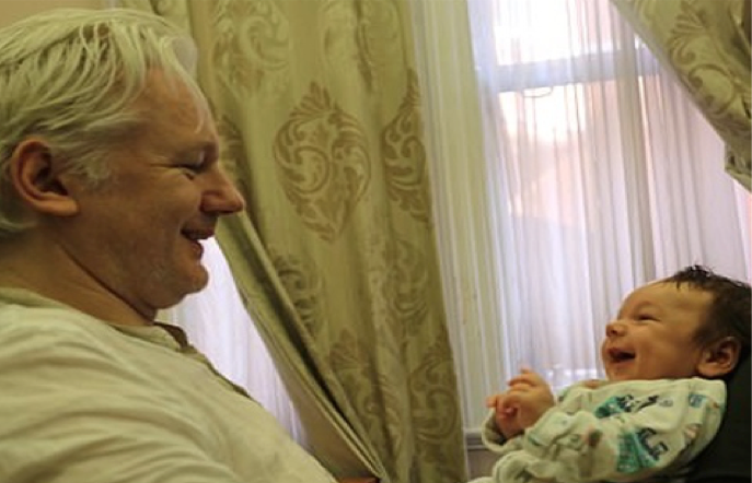 Assange and child