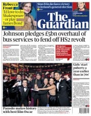 The Guardian front page, 11 February 2020, headlined 