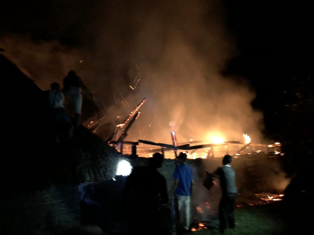 Casa Kankuama quemada.