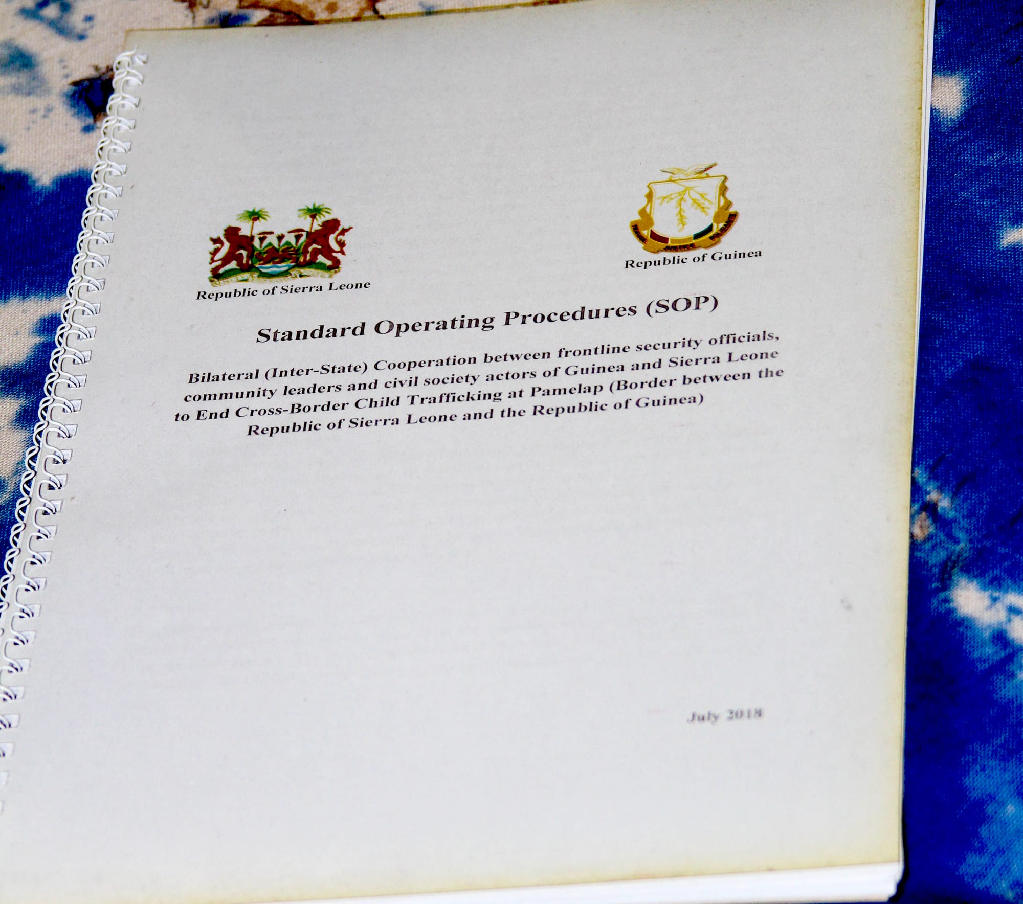 Standard operating procedures for preventing child trafficking document for Guinea and Sierra Leone