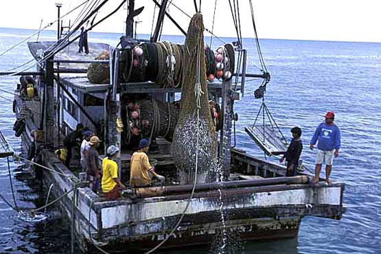 men on fishing trawler