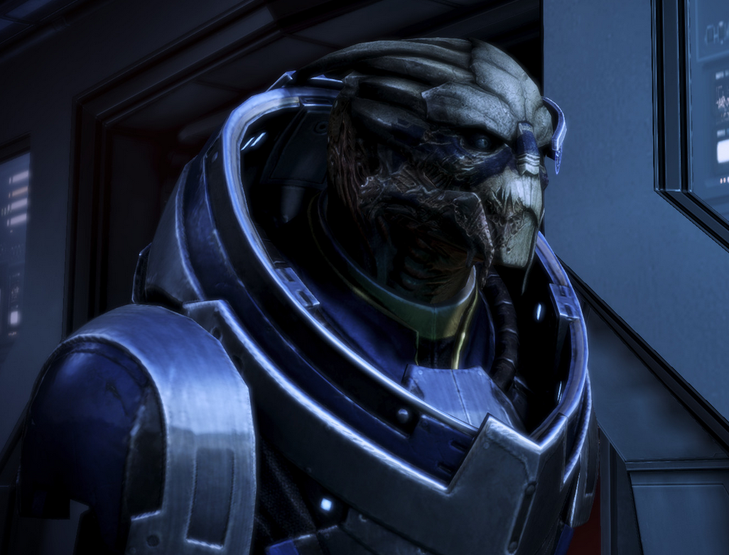 Screenshot of Garrus Vakarian as he appears in Mass Effect 2