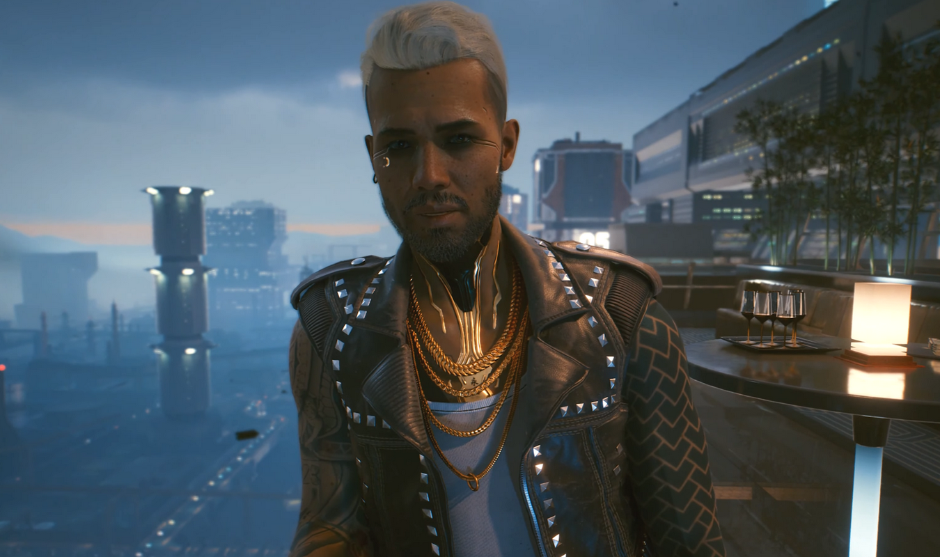 A screenshot of Kerry Eurodyne in Cyberpunk 2077