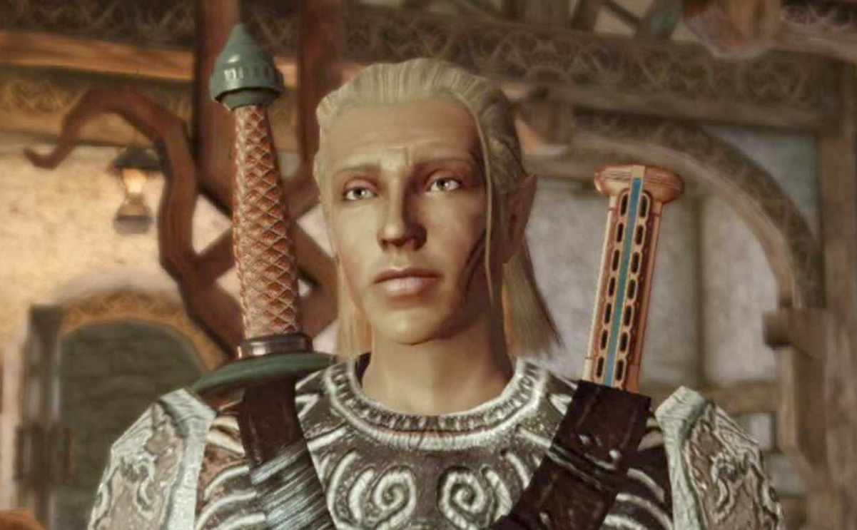 Screenshot of Zevran Arainai as he appears in Dragon Age: Origins