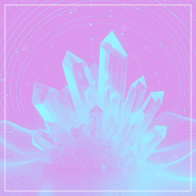 Decorative image featuring a crystal structure