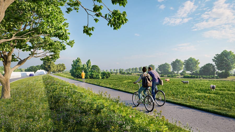 Beeld versterkte dijk bij Dieden