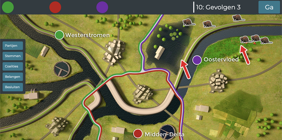 Beeld spelsituatie democratiegame