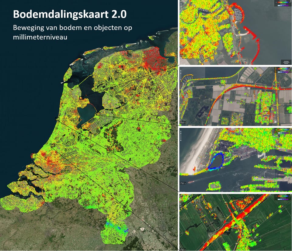 Bodemdalingskaart met voorbeelden