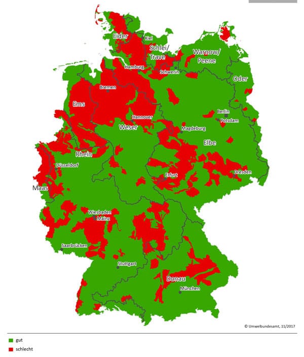 Duitsland grondwaternitraat 600 