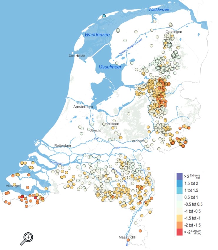 Grondwater kaart loep 