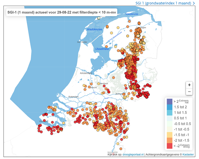 Grondwaterindex SGI 1 op 29 8