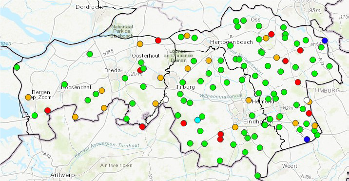 Grondwatersituatie Noord Brabant eind maart 2021