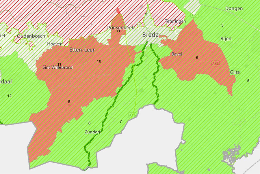 In rood ontrekkingsverbod Brabant