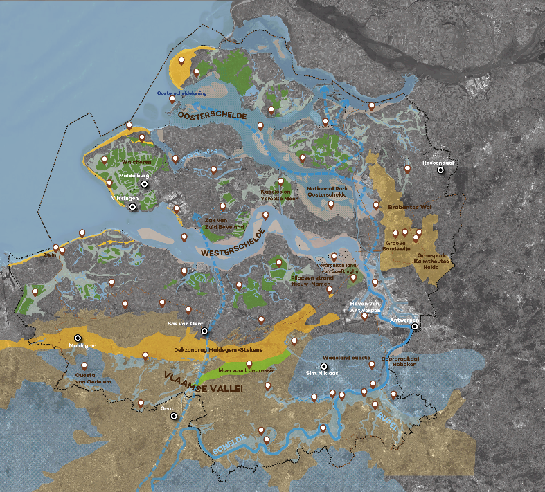 Kaart Schelde Delta