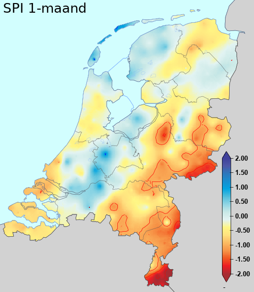 Neerslagindex eind mei 2022