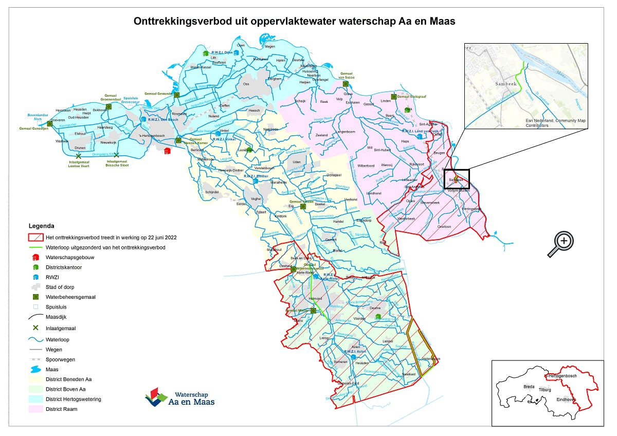 Onttrekkingsverbod Aa en Maas loep 