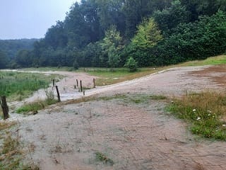 Overstromende waterbuffer