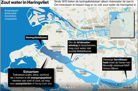 Zout water in Haringvliet