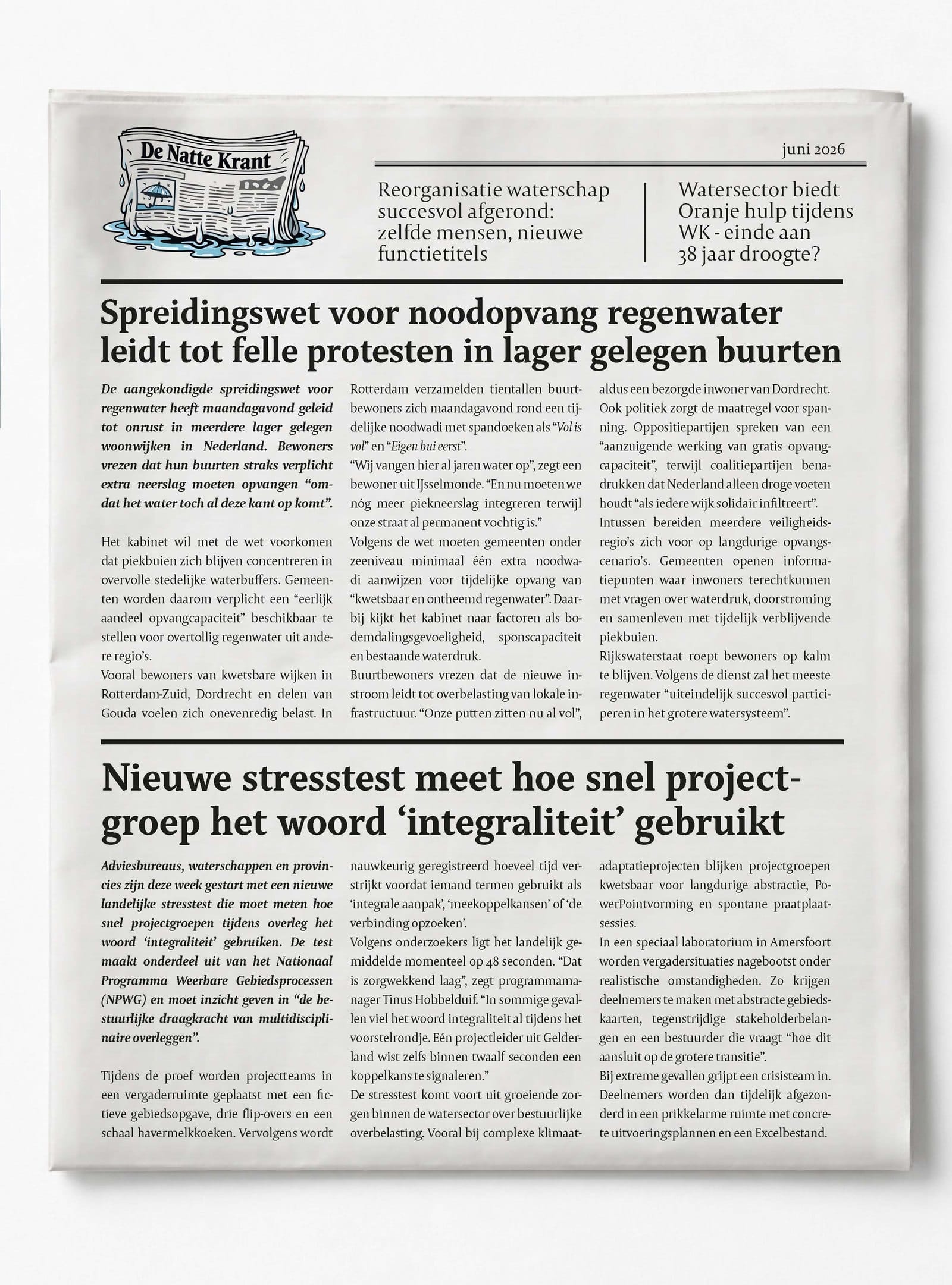 De Natte Krant, Juni 2026