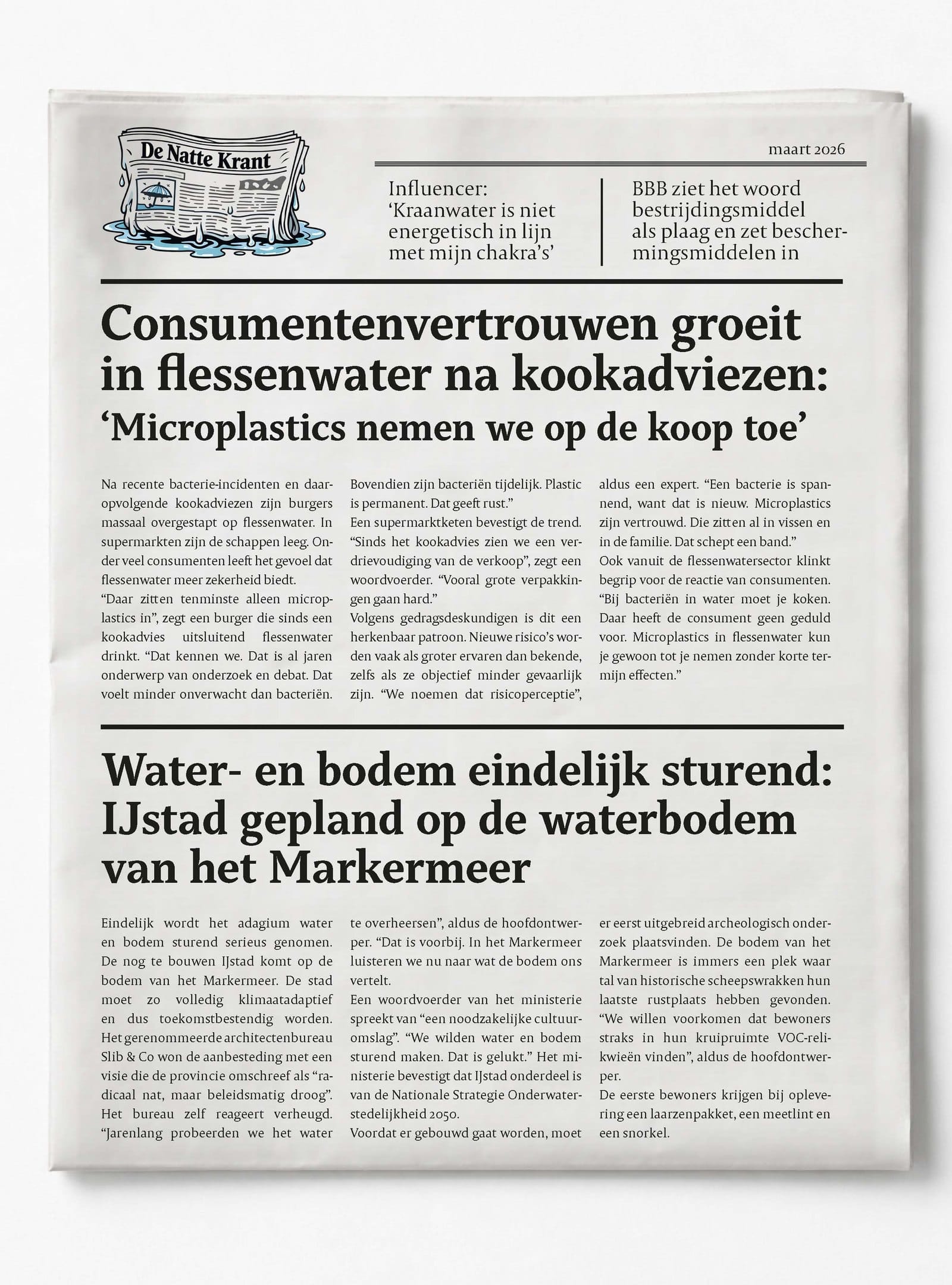 De Natte Krant, Maart 2026