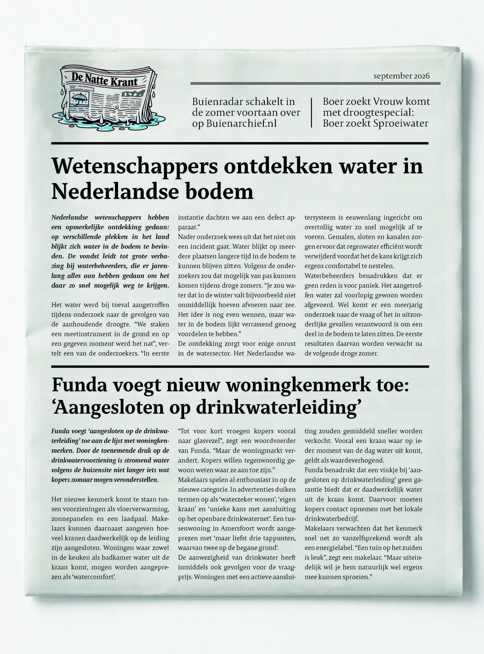 De Natte Krant, September 2026