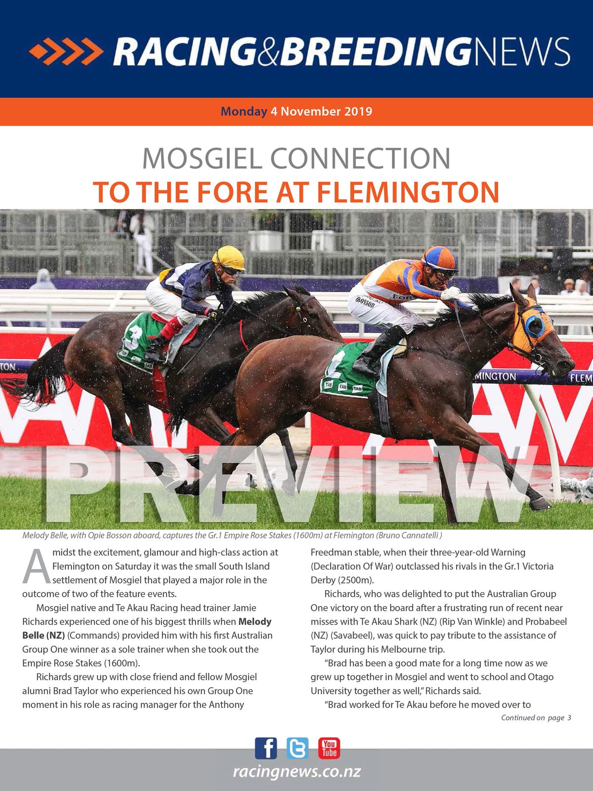 NZ Racing & Breeding News 4 November 2019