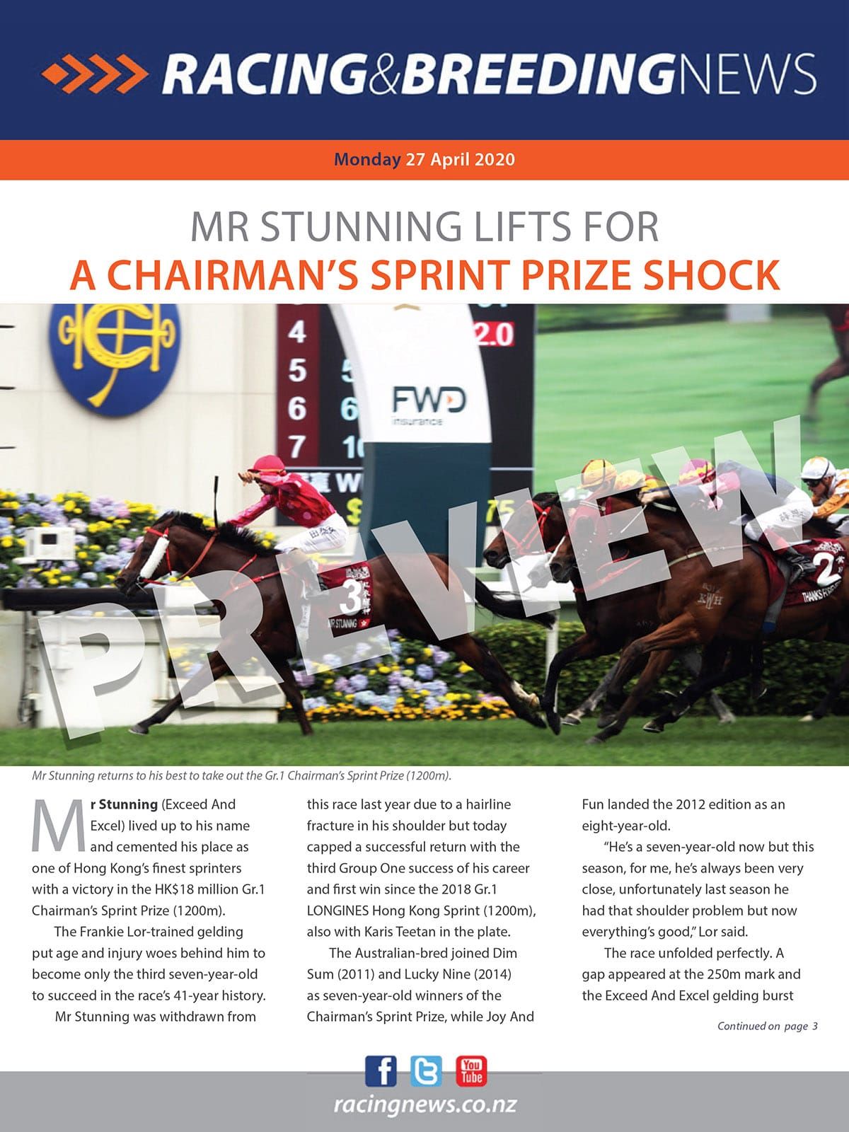 NZ Racing and Breeding News – 27 April 2020