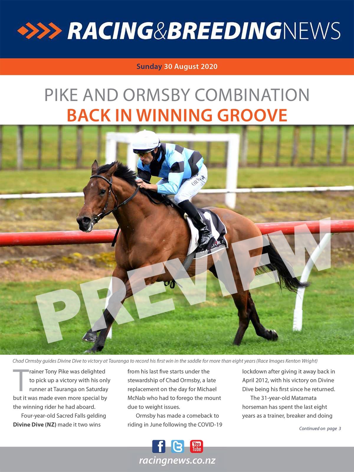 NZ Racing and Breeding News – 30 August 2020