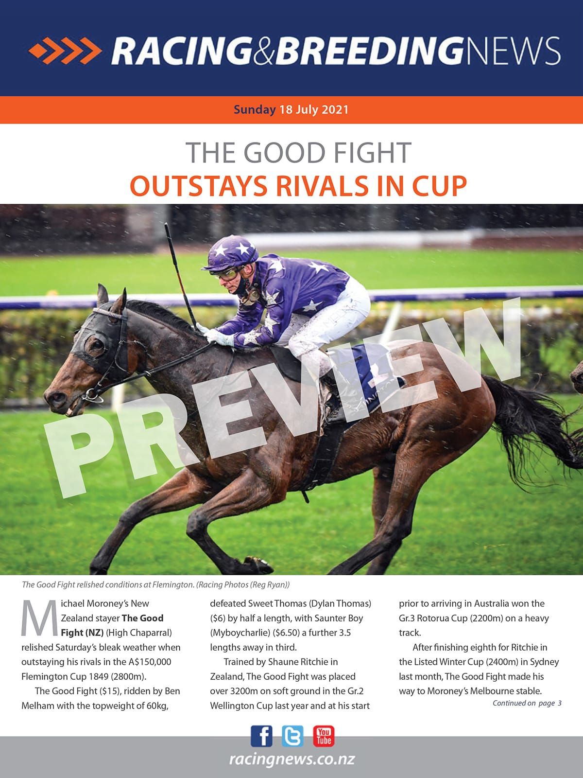 NZ Racing and Breeding News – 18 July 2021