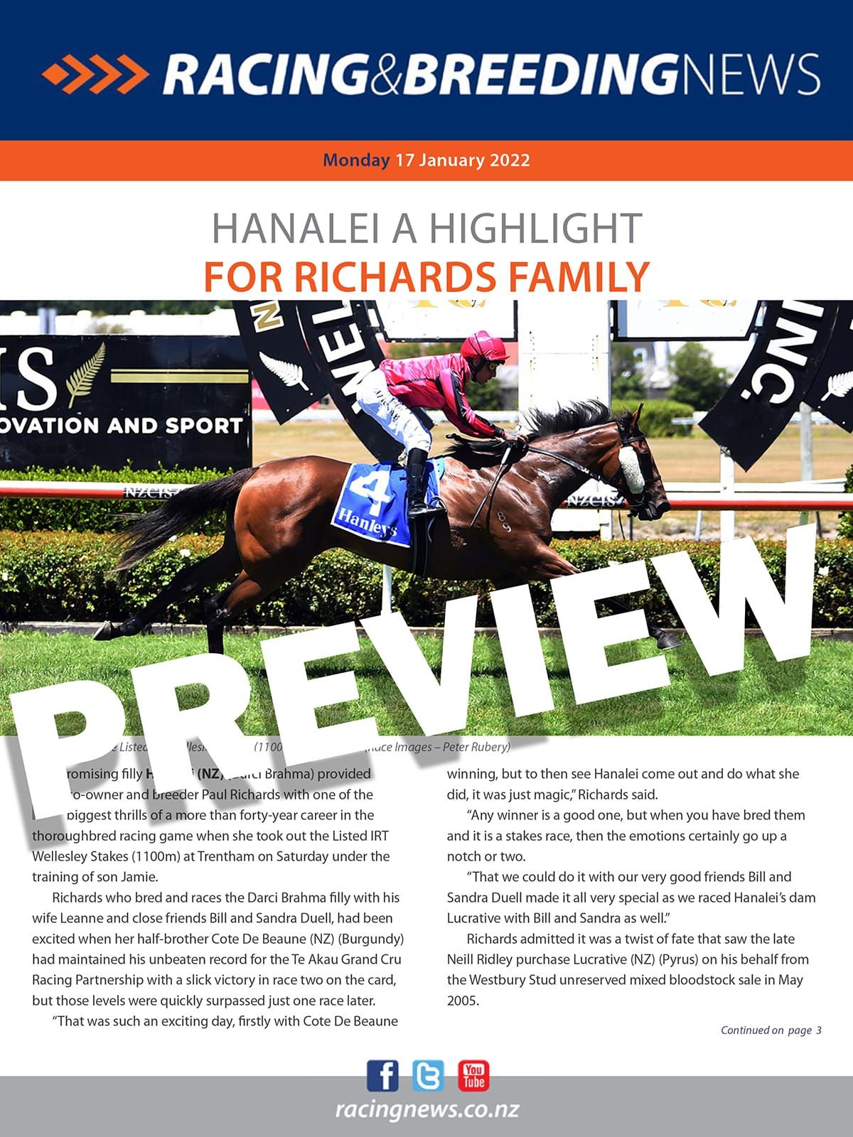 NZ Racing and Breeding News – 17 January 2022