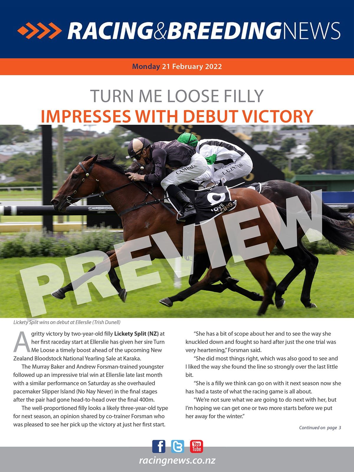 NZ Racing and Breeding News – 21 February 2022