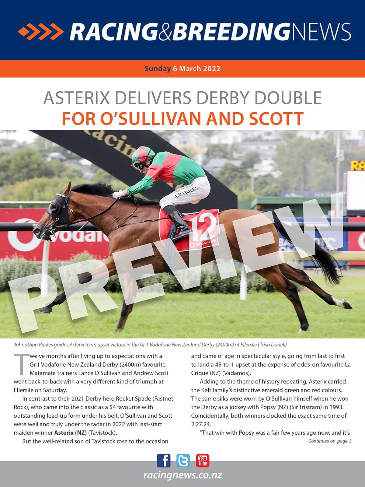 NZ Racing and Breeding News – 06  March 2022