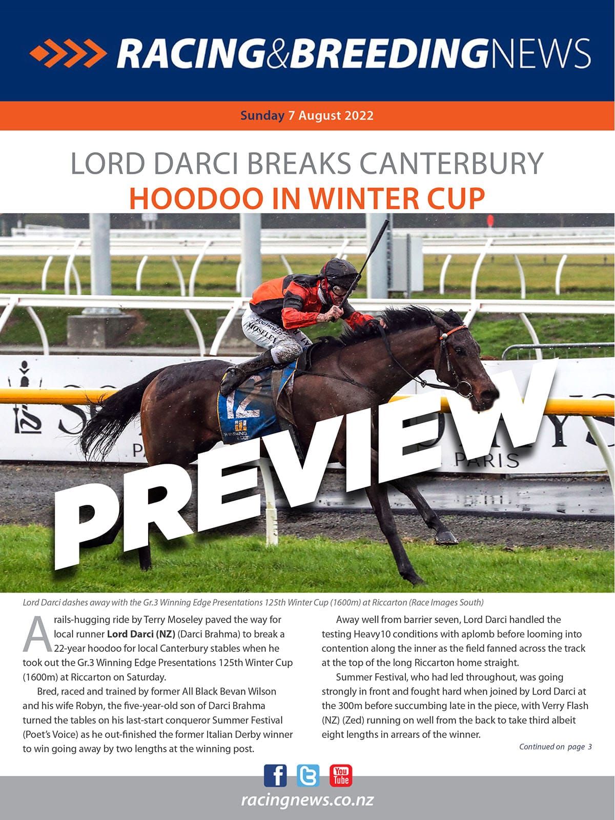 NZ Racing and Breeding News – 07 August 2022