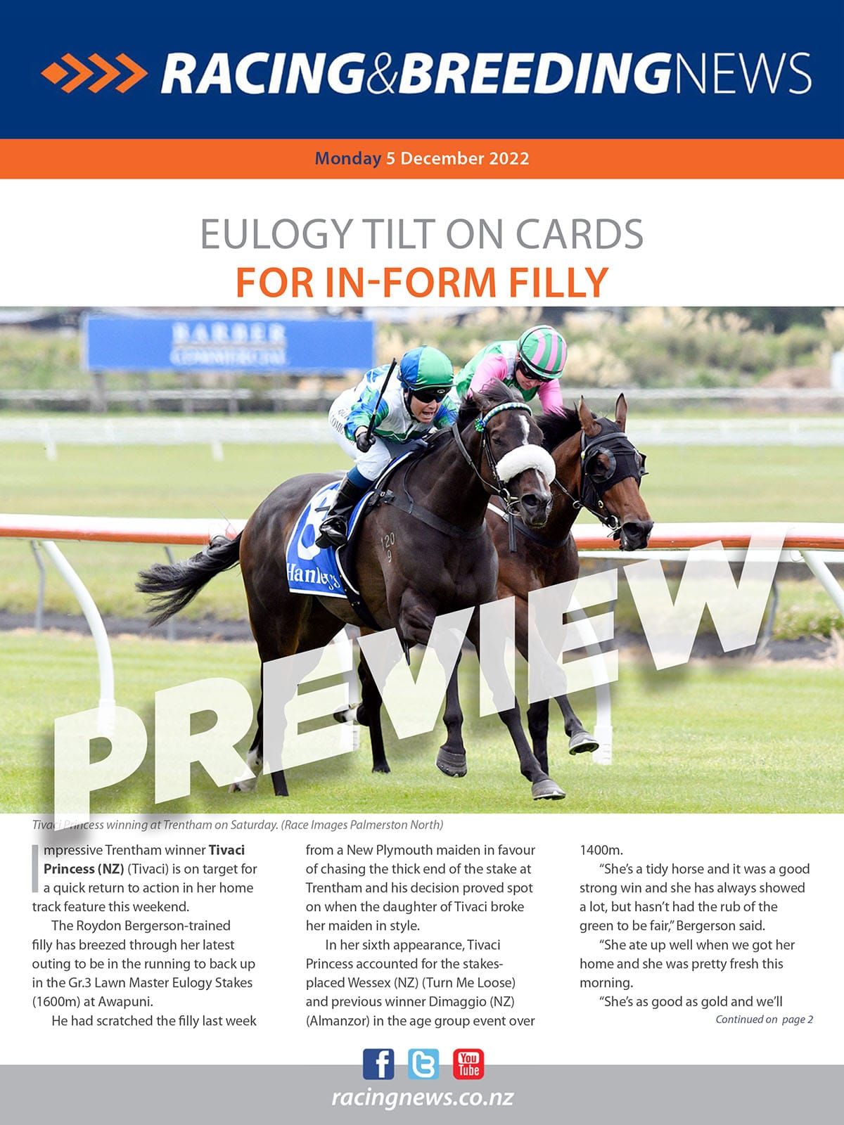 NZ Racing and Breeding News – 05 December 2022