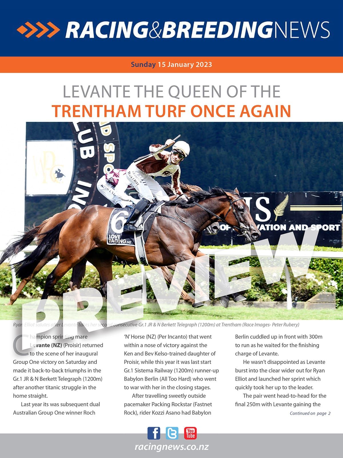 NZ Racing and Breeding News – 15 January 2023