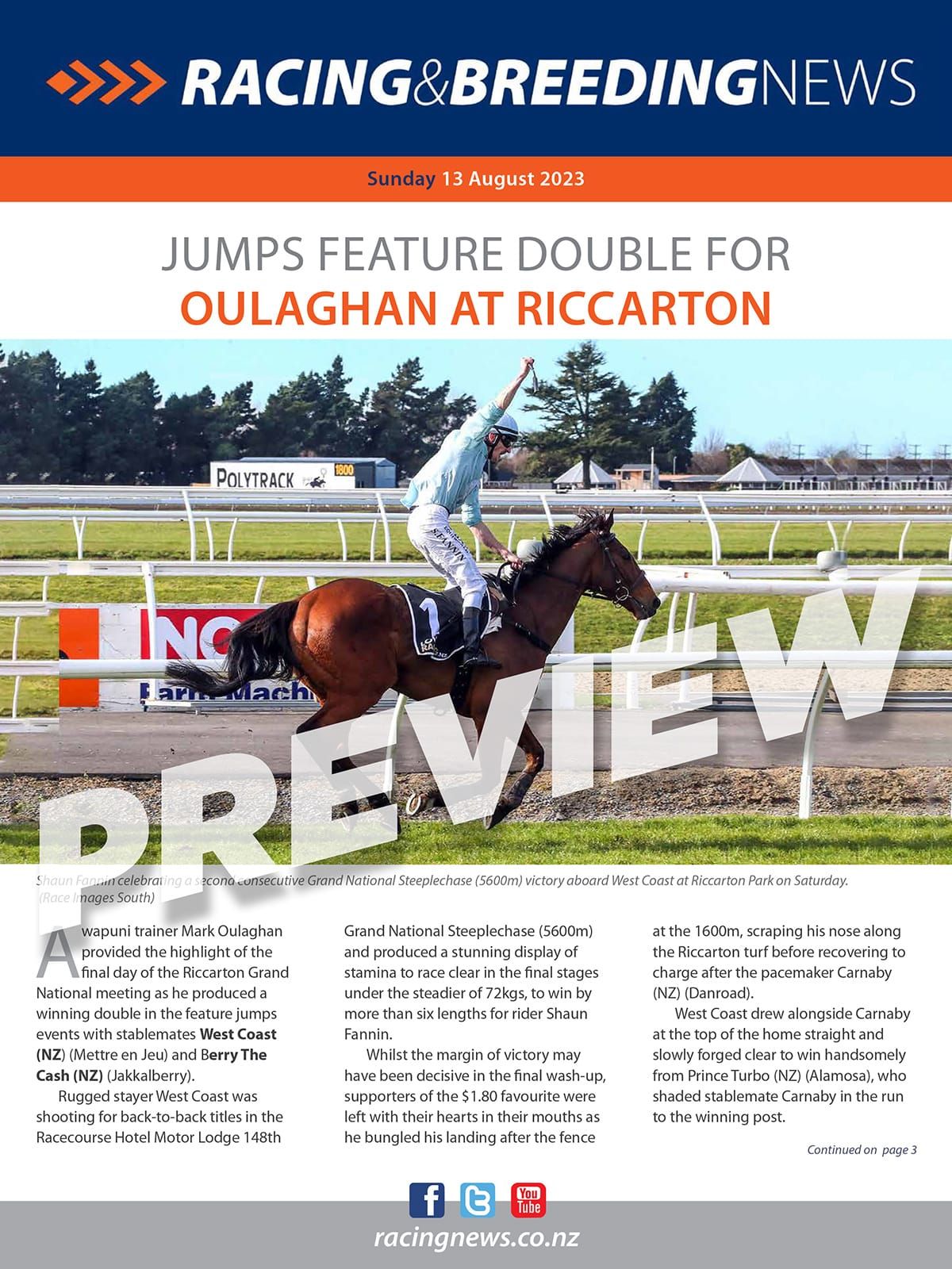 NZ Racing and Breeding News – 13 August 2023