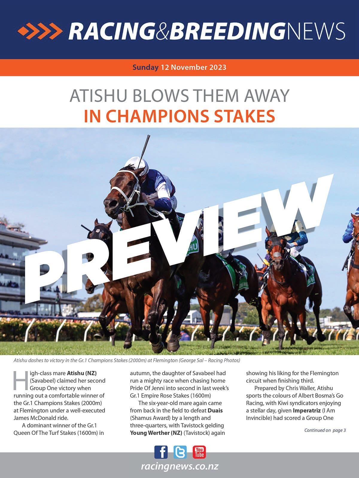 NZ Racing and Breeding News – 12 November 2023